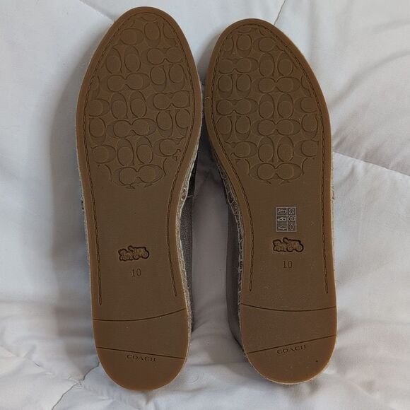 Coach size 10 Collins Espadrille Flats in Gold with Signature Logo, NEW - Picture 6 of 12
